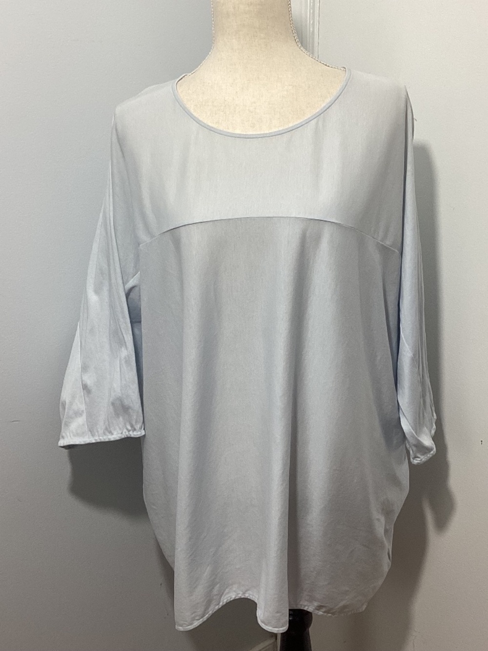 COS LARGE BABY BLUE KIMONO BATWING TOP TUNIC LUXURIOUS COTTON LAGENLOOK RELAXED